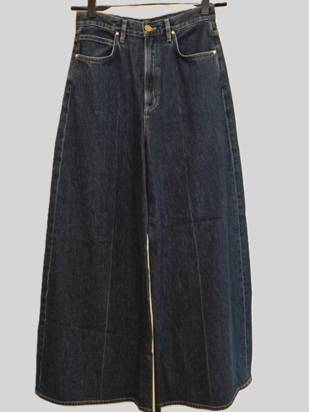NEW RARE $395 GOLDSIGN THE PALMER WIDE LEG DENIM JEANS IN DK BLUE SIZE 27 - Picture 3 of 15